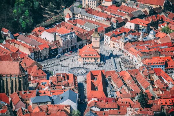 buildings, city, aerial view, bird's eye view, brasov, romania, transylvania, architecture, europe, tourism, urban, town, historic, streets, cityscape, travel, brasov, romania, romania, romania, romania, romania