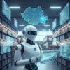 Robot AI intr-o biblioteca digitala cu harta Romaniei si locatia Craiova evidentiata ilustrand modificarile Google din octombrie 2025